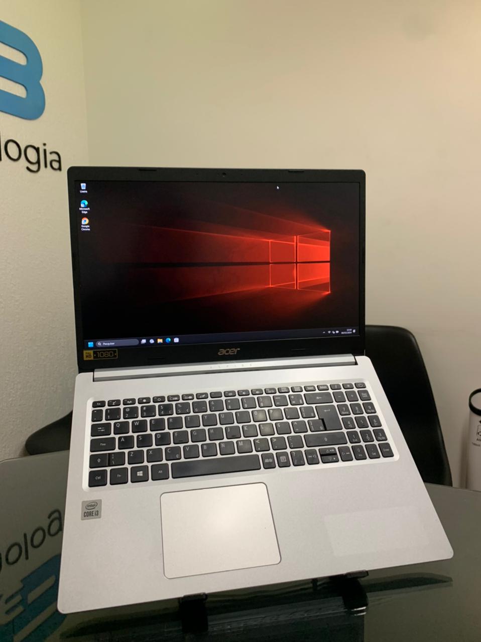 Acer Aspire 5 - i3-10°Gen - 8GB Ram - SSD 256GB Nvme - Rede 5G - Completo