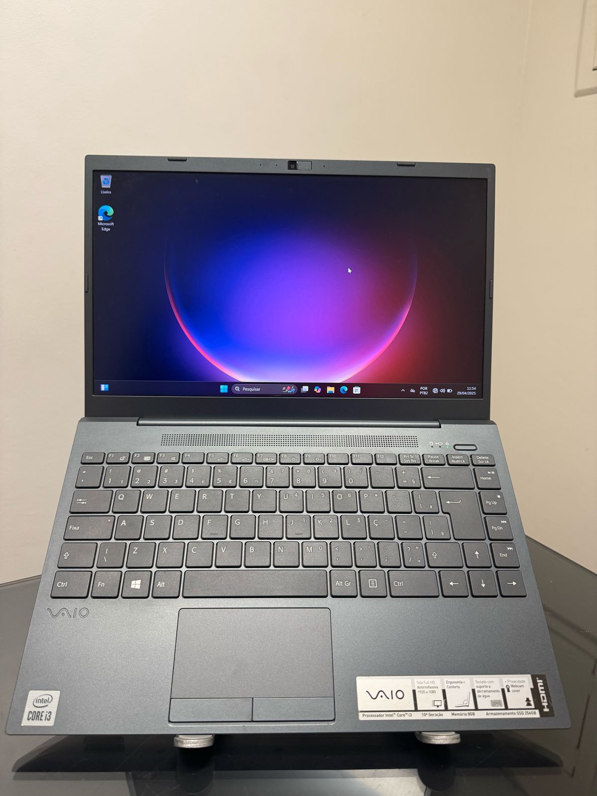 Notebook vaio - intel Core i3 10° - RAM 8GB DDR4 - SSD 256GB NVme-15P Completo