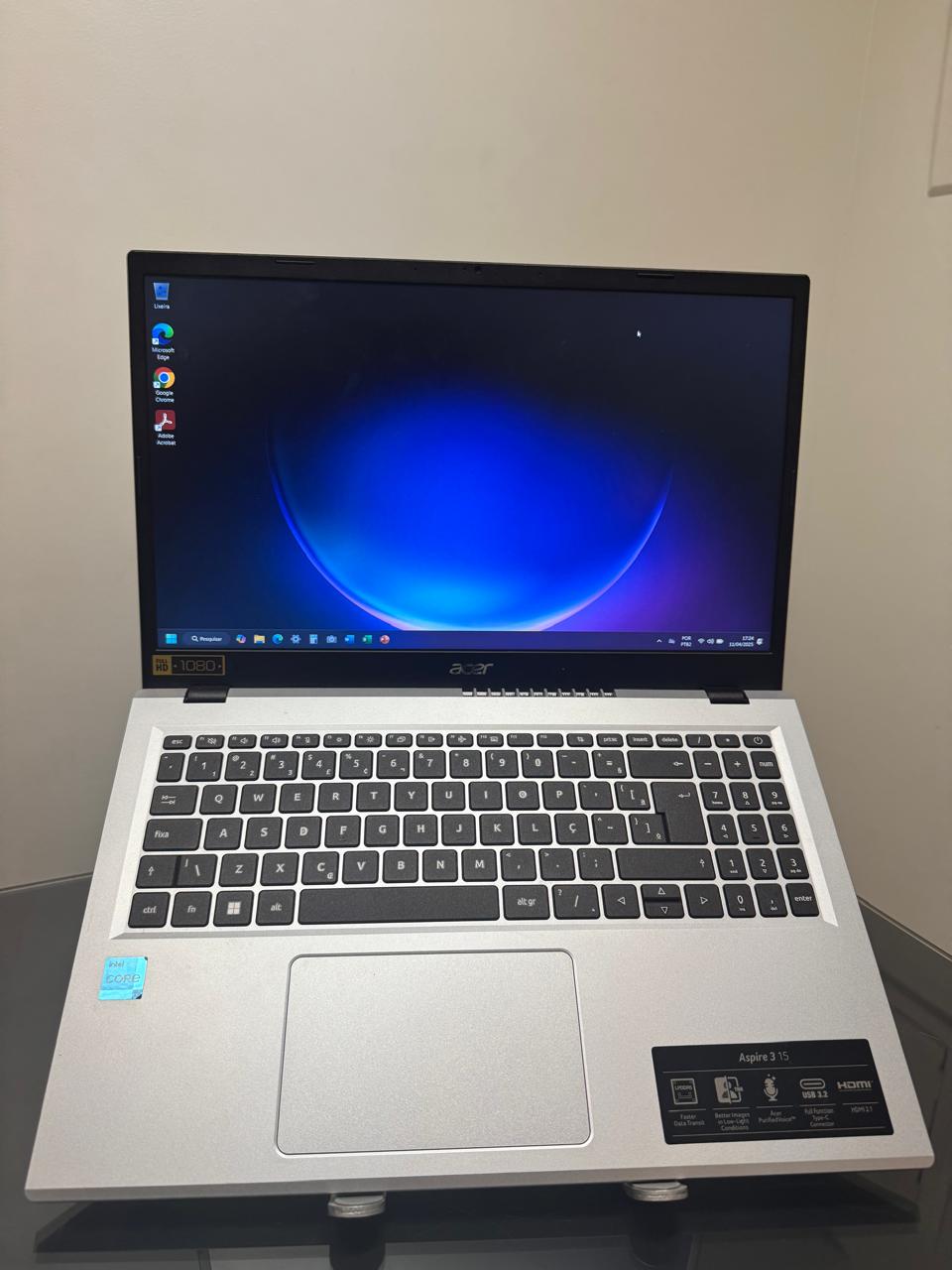 Notebook Acer Aspire 5 - i3-11°Gen - 8GB Ram - SSD 256GB Nvme - Rede 5G - 15polegadas -Completo