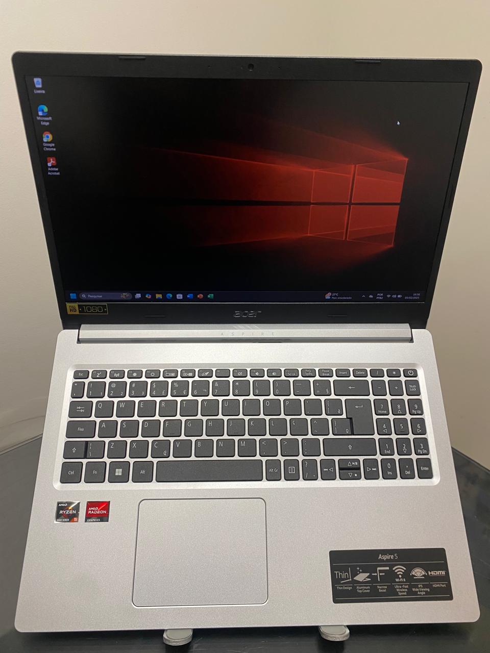 Notebook Acer Aspire 5 - Ryzen 7-5700U - 12GB Ram - SSD 512GB Nvme - 15 POLEGADAS