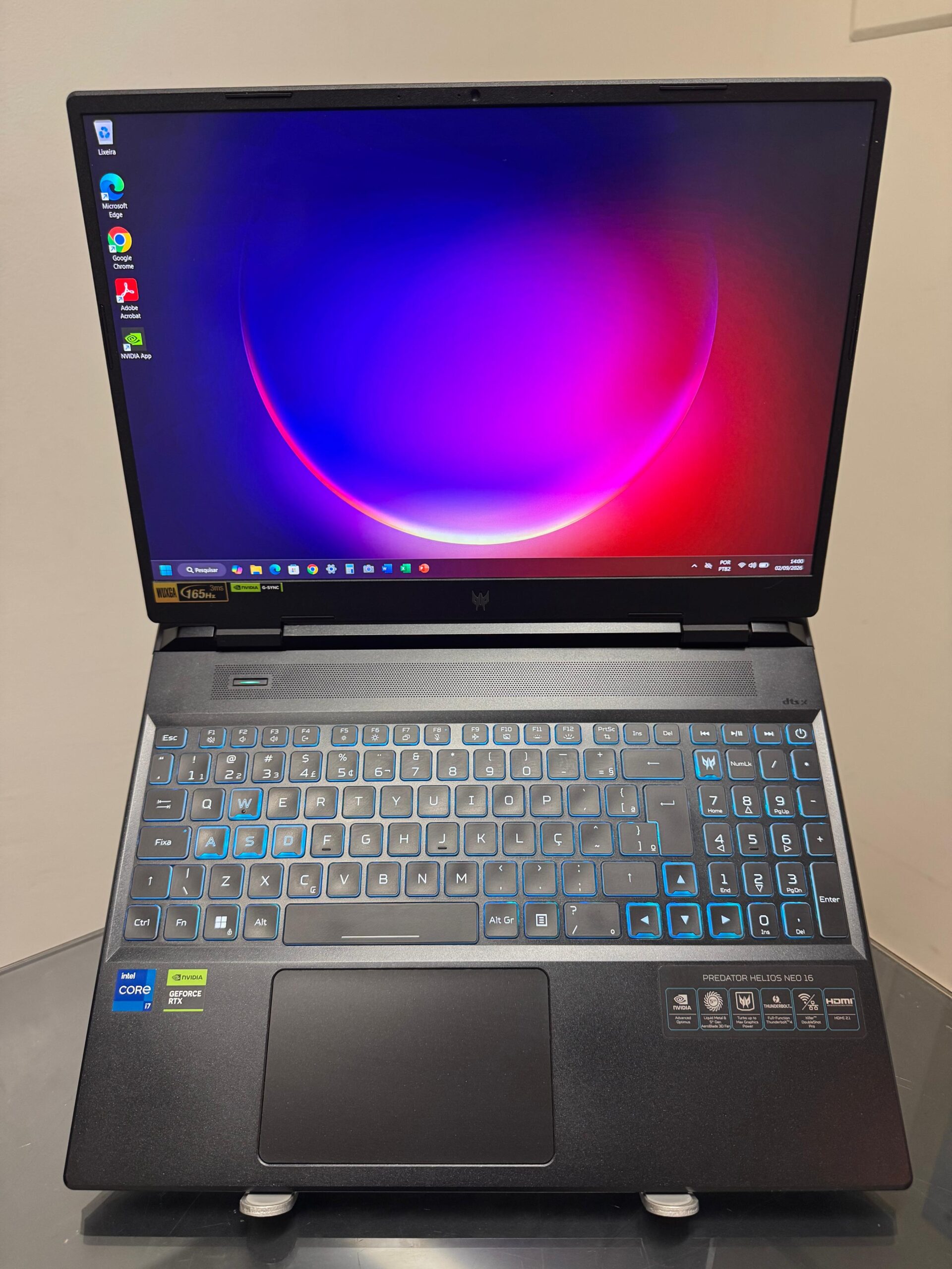 Notebook Gamer Predator Helios Neo - i9-14°Gen - 32GB Ram - SSD 1TB Nvme - RTX 4070-8GB- 16 Polegadas