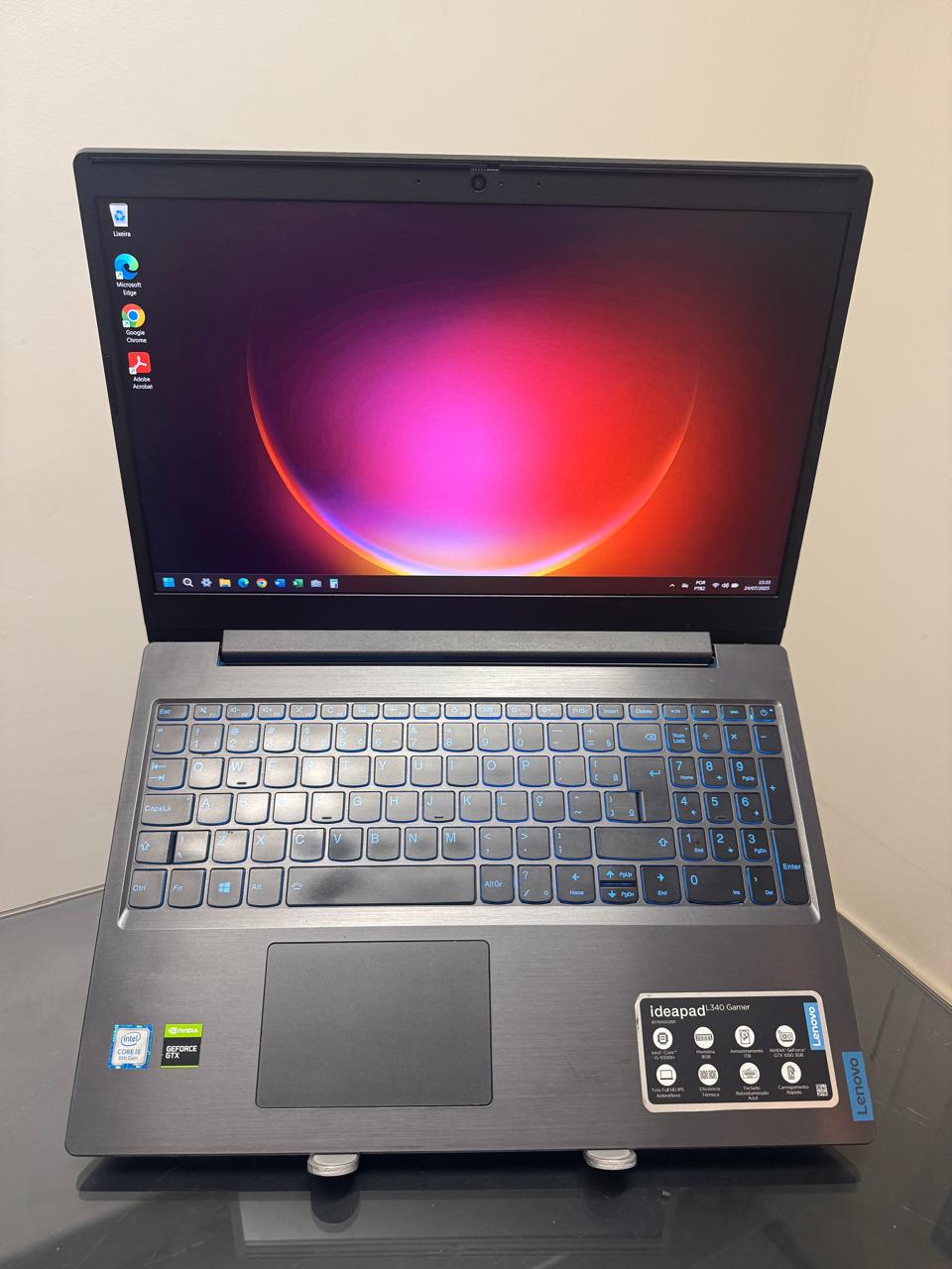 Notebook Lenovo Gamer - i5 - 9º - SSD 512GB Armazenamento- NVIDIA GTX 1050-DEDICADA - RAM 16GB DDR4- 15,6 Polegadas - Tela FULL HD